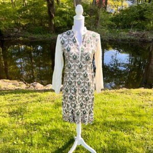 Vintage off white embroidered dress - size Small